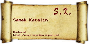 Samek Katalin névjegykártya